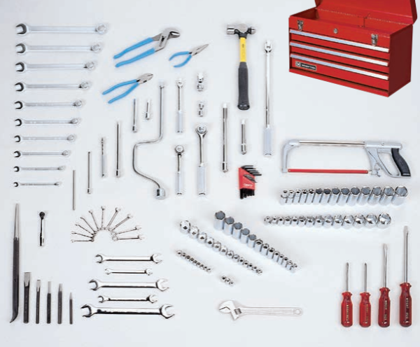 135 PIECE GENERAL MAINTENANCE SET WITH WT2103RD TOOL CHEST     WRIGHT #140