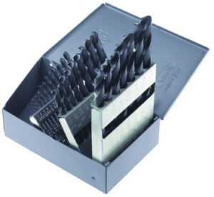 MORSE 18401 Series 8035 - Jobber Length; 15 Piece Set; 1/16-1/2 X 32nds; Metal Index; 118º Point; Black Oxide; HSS; Made In U.S.A.
