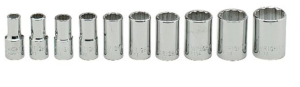 1/4" DRIVE 10 PIECE 12 POINT STANDARD SOCKET SET    WRIGHT #209