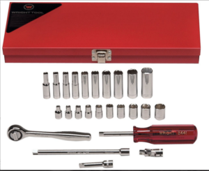 1/4" DRIVE 23 PIECE 6 POINT STANDARD & DEEP SOCKET SET    WRIGHT #223