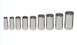 3/8" DRIVE 9 PIECE 12 POINT DEEP SOCKET SET 3/8" - 7/8"    WRIGHT #300