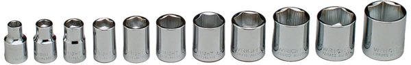 11 PC. 6 PT. 3/8" DR. WRIGHT STD. SOCKET SET 1/4 - 7/8    WRIGHT #312