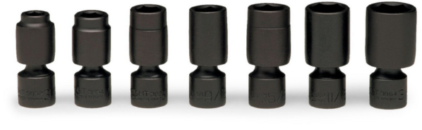 7-PIECE 6-POINT STANDARD UNIVERSAL POWER SOCKET SET      WRIGHT #332