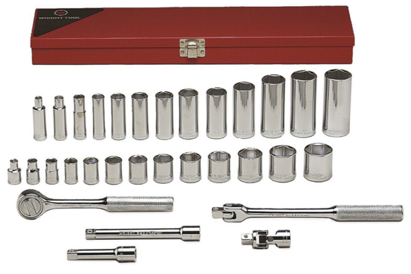 3/8" DRIVE 31 PIECE 6 POINT STANDARD & DEEP SOCKET SET    WRIGHT  #339