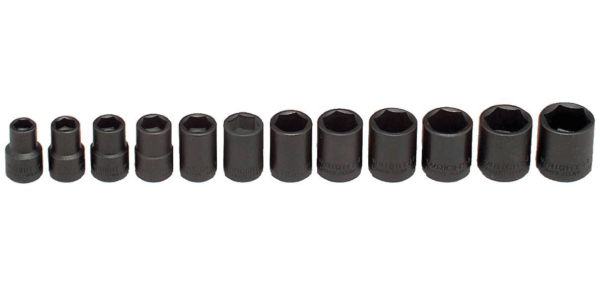 3/8" DR.  12 PC. IMPACT METRIC SOCKET SET 8 - 19MM 6 PT    WRIGHT #356