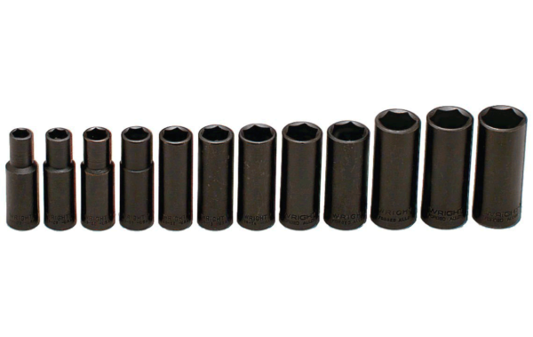 3/8" DR. WRIGHT #357 12 PC. IMPACT METRIC SOCKET SET 8-19MM 6 PT. DEEP    WRIGHT #357