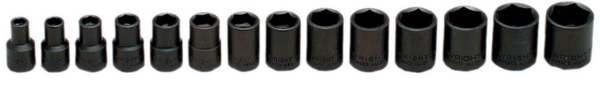 3/8" DR. 14 PC. 6 PT. STD. IMPACT METRIC SOCKET SET 6-9MM     WRIGHT  #359