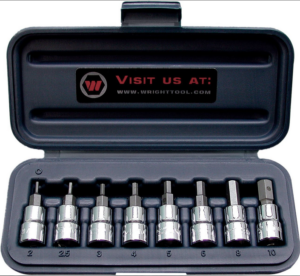 3/8" & 1/2" DRIVE 9 PIECE HEX BIT SOCKETS    WRIGHT  #360