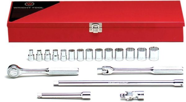 3/8" DRIVE 19 PIECE 12 POINT STANDARD METRIC SOCKET SET    WRIGHT  #364