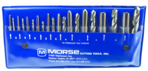 MORSE 37104 Series 8001 - Tap & Drill Set; 20 Piece; Range 4-48 TO 1/2-20 NF; Plastic Pouch; Bright; HSS; Made In U.S.A.