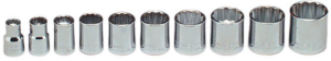 3/8" DRIVE 10 PIECE 12 POINT STANDARD SOCKET SET   WRIGHT  #378