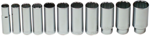1/2" DRIVE 11 PIECE 12 POINT DEEP SOCKET SET 1/2" - 1-1/8"   WRIGHT  #402