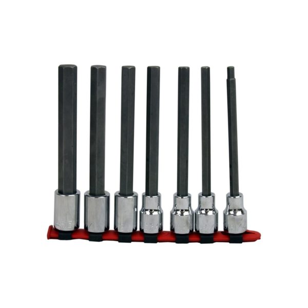 1/2" DRIVE 7 PIECE HEX BIT SOCKET SET - LONG LENGTH    WRIGHT  #406