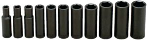 1/2" DR. WRIGHT 11 PC. DEEP IMPACT SOCKET SET 3/8 - 1"     WRIGHT #412