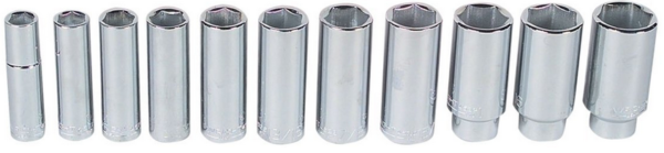 1/2" DRIVE 11 PIECE 6 PT. DEEP SOCKET SET 1/2" to 1 1/8"     WRIGHT  #414