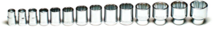 1/2" DR. WRIGHT 14 PIECE 12 POINT STANDARD SOCKET SET 7/16 - 1 1/4     WRIGHT #416