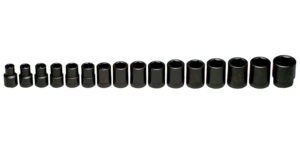 16 PC. IMPACT METRIC SOCKET SET 10-27MM 6 PT. STD.       WRIGHT #466
