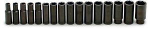 1/2" DRIVE 16 PIECE IMPACT METRIC SOCKET SET 10MM - 27MM 6 PT. DEEP     WRIGHT  #467
