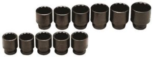 3/4" DRIVE 11 PIECE 12 POINT IMPACT SOCKET SET 1-5/16" TO 2"      WRIGHT  #604