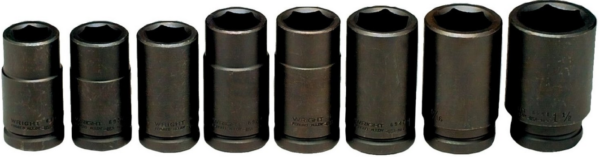 3/4" DRIVE 8 PIECE 6 POINT DEEP IMPACT SOCKET SET 7/8" - 1-1/2"       WRIGHT  #608