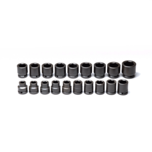 3/4" DR 19 PC 6 POINT STANDARD METRIC IMPACT SOCKET SET      WRIGHT  #655