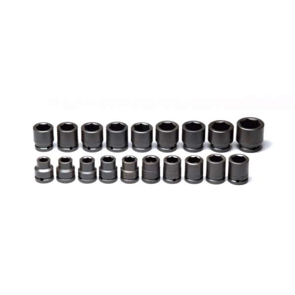 3/4" DR 19 PC 6 POINT STANDARD METRIC IMPACT SOCKET SET      WRIGHT  #655