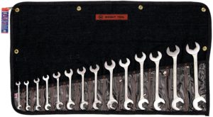 14 PIECE OPEN END DOUBLE ANGLE 15 & 60 DEGREES WRENCH SET    WRIGHT  #733