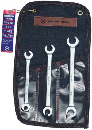 3 PIECE FLARE NUT WRENCH SET 3/8" - 11/16"    WRIGHT  #743