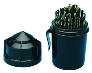 MORSE 82146 - Mechanic Length; 29 Piece 1/16-1/2 X 64ths 135º Split Point; Black & Gold; Made In U.S.A.