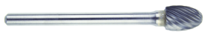 MORSE 83342 Series 597 - Carbide Burr; SE-51; 1/4 Diameter; 3/8 Length of Cut; 1/8 Shank; Double Cut; Made In U.S.A.;