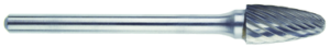 MORSE 83343 Series 597 - Carbide Burr; SF-51; 1/4 Diameter; 1/2 Length of Cut; 1/8 Shank; Double Cut; Made In U.S.A