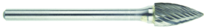 MORSE 83344 Series 597 - Carbide Burr; SG-51; 1/4 Diameter; 1/2 Length of Cut; 1/8 Shank; Double Cut; Made In U.S.A.