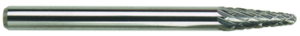 MORSE 83357 Series 597 - Carbide Burr; SL-41; 1/8 Diameter; 13/32 Length of Cut; 1/8 Shank; Double Cut; Made In U.S.A.;