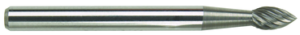 MORSE 83358  Series 597 - Carbide Burr; SH-41; 1/8 Diameter; 3/16 Length of Cut; 1/8 Shank; Double Cut; Made In U.S.A.;