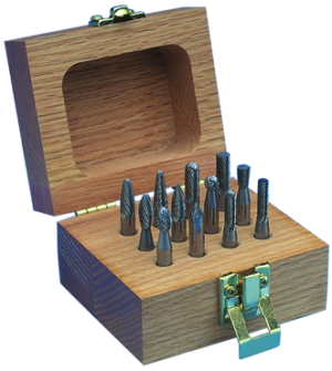 MORSE 83534 Series 597 - Carbide Burr; C350 6PC Set; 1/8 Shank X 1/4 Dia. Head, Double Cut; Made In U.S.A.