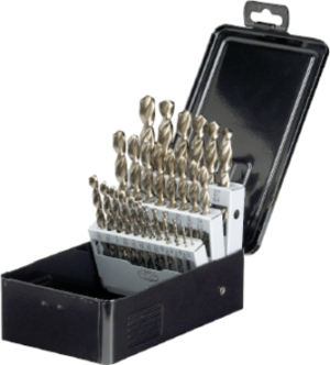 MORSE 87329 - Jobber Wide Land Parabolic; 29 Piece 1/16-1/2 X 64ths; 135º Split Point; Black & Gold; Made In U.S.A.