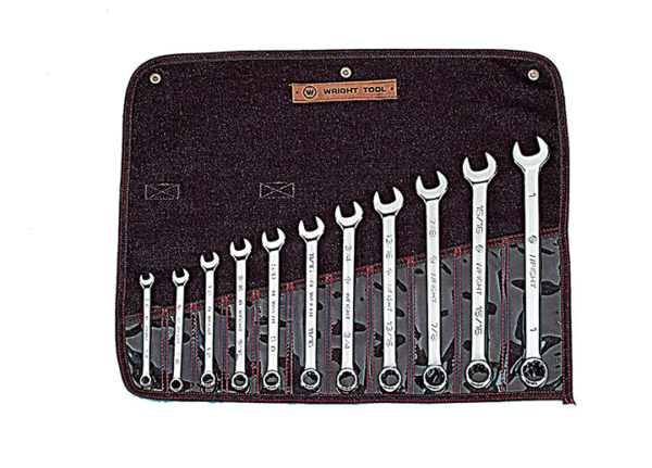 11 PIECE FULL POLISH COMBINATION WRENCH SET 3/8" - 1" 12 POINT      WRIGHT  #911
