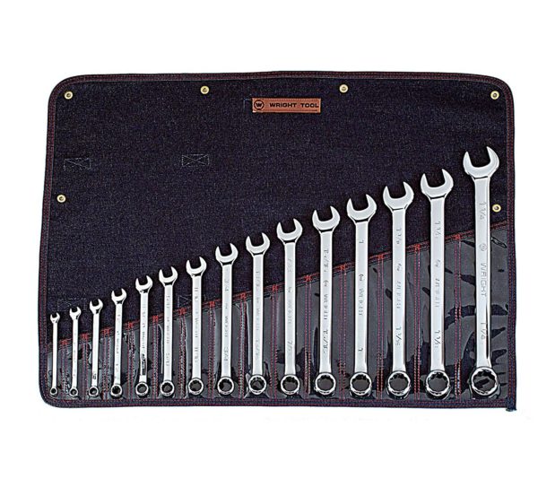 15 PIECE FULL POLISH COMBINATION WRENCH SET 5/16" - 1-1/4" 12 POINT    WRIGHT  #915