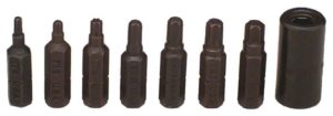 8 PC. TORX BIT SET T8 - T30 AND ADAPTOR     WRIGHT  #9295