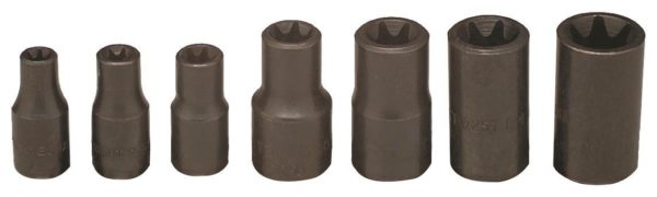 7 PC. TORX BIT SET E6 - E16 ON A BAR    WRIGHT  #9297
