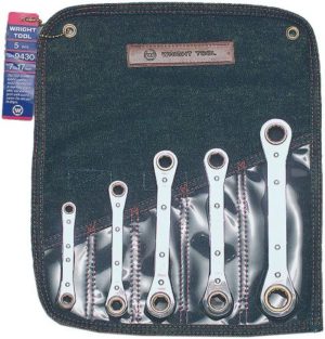5 PC. METRIC RATCHETING BOX WRENCH SET 7MM - 17MM    WRIGHT  #9430