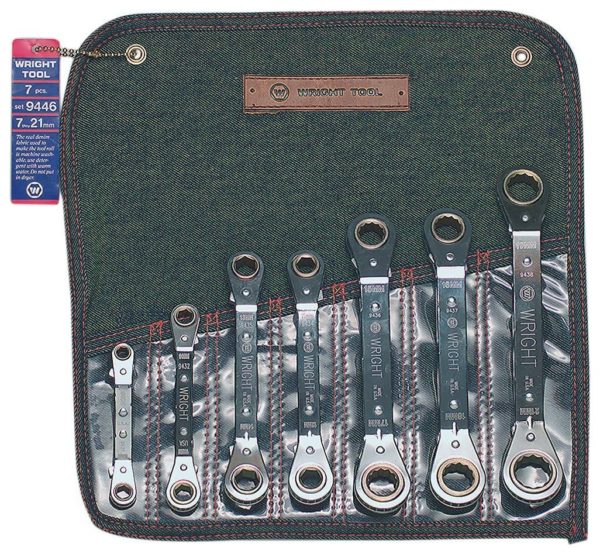 7 PC. RATCHETING BOX WRENCH SET 7MM - 21MM    WRIGHT  #9446