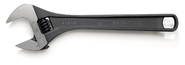 WRIGHT 9AB08  8" - Max Capacity 1-1/8" Adjustable Wrench Black