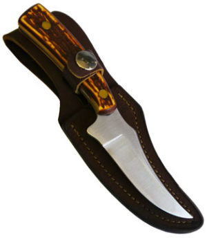 BEAR & SON CUTLERY BC753 Bear & Son Cutlery 7 1/4" Skinner Hunting Knife w/ Leather Sheath