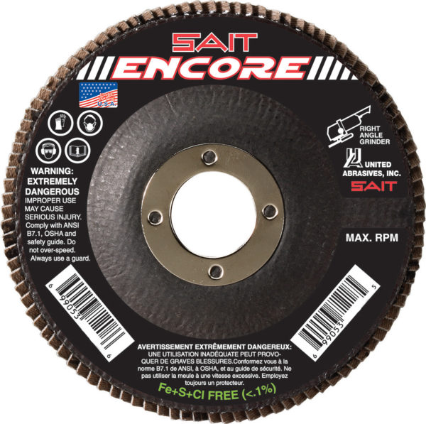 United Abrasive  #71206  ENCORE  4-1/2"  X 7/8"   Z 40X  (10 per box)