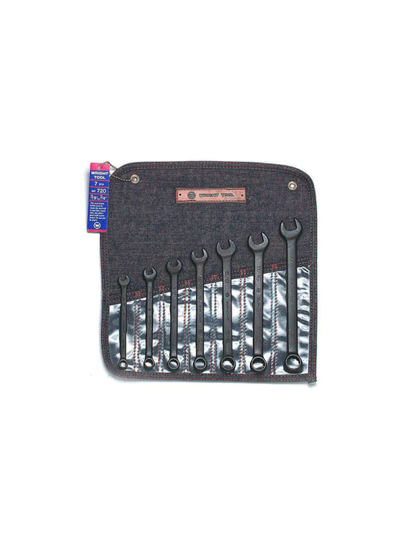 7 Piece 12 Point Black Combination Wrench Set - 3/8" to 3/4" WRI #720
