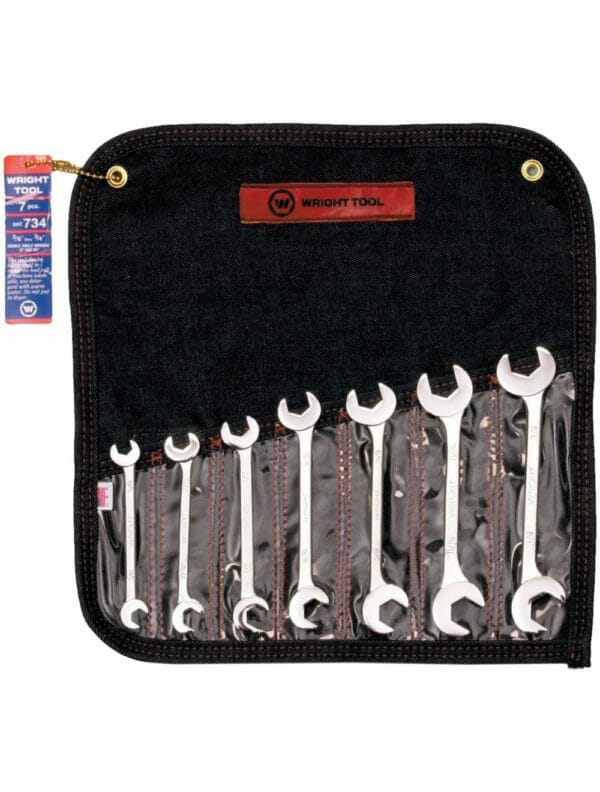 7 Piece Open End Double Angle 15 & 60 Degree Wrench Set WRI #734