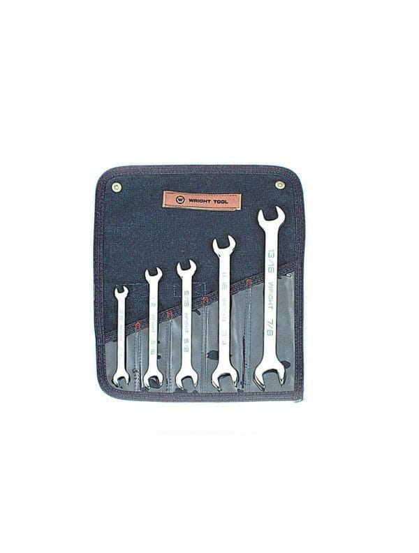5 Piece Open End Full Polish Wrench Set - 3/8" to 7/8" WRI #735