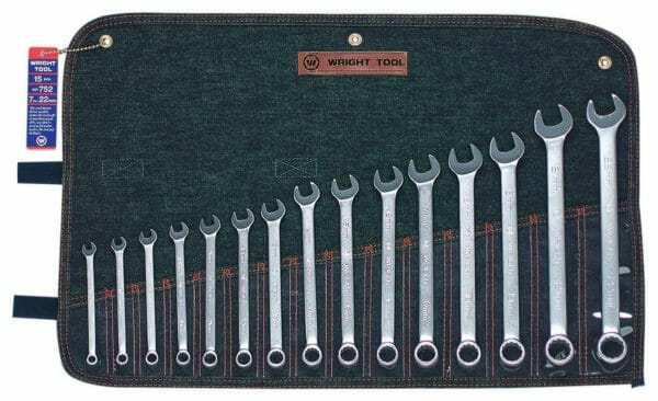 15 Piece - 12 Point Metric Combination Wrench Set 7mm to 22mm WRI #752