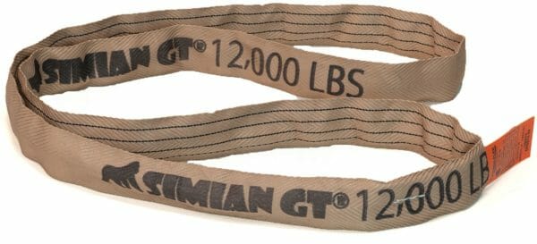 12 ‘ Tan 12,000 pound Endless Polyester Round Sling Made in USA STR #ERSST4-12